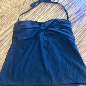 Women’s sz lg swim top neck tie black
